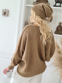 BYPIAS BOHEMIANA MUFFY MOHAIR BEANIE, CAPPUCINO