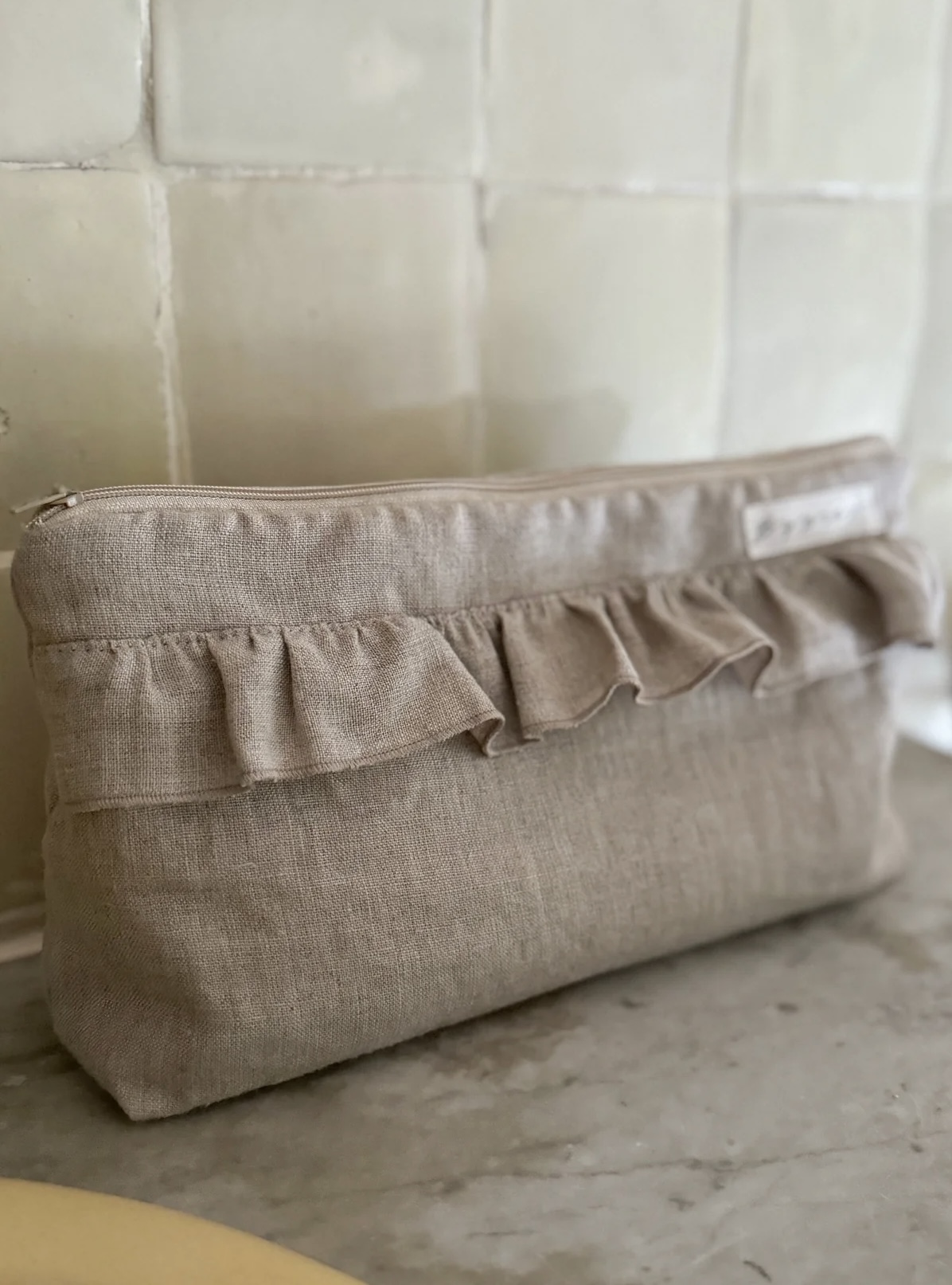 BYPIAS LINNEN TOILET/MAKE UP TASJE NATUREL