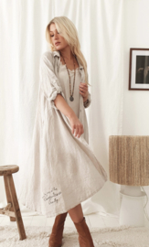 BYPIAS BOHEMIANA FOOL FOR LOVE LINEN TUNIC, BEIGE