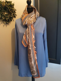 Blouse Satijn Jeans Blauw