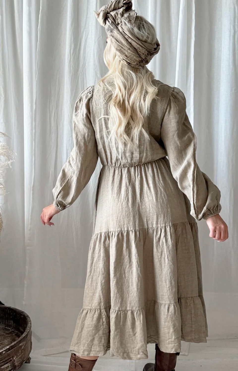 BYPIAS BOHIEMIANA LINNEN DRESS CHARLY CASHMERE