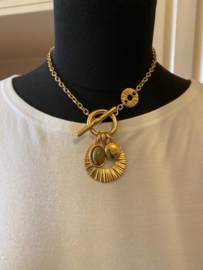 Blow Bijoux Necklace Gold met een mooie Jasper steen