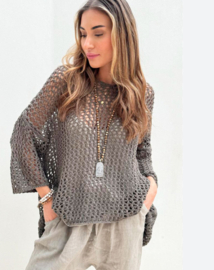 BYPIAS, BOHIEMIANA SOLANGE MESH GEBREID, TAUPE