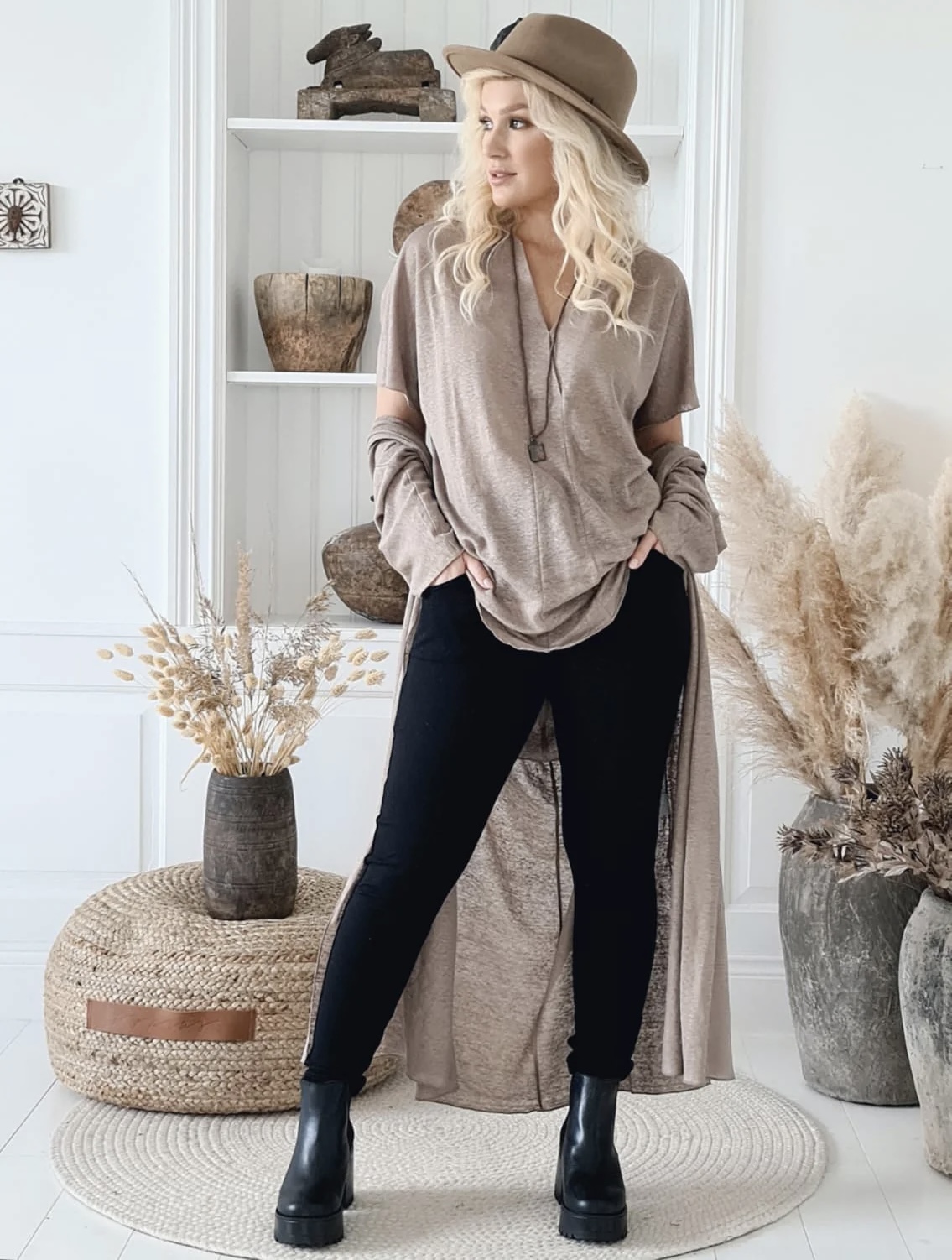 BYPIAS, BAMBOO BUTTON JOGGER ZWART
