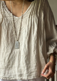 BYPIAS, BOHEMIANA CORFU LINNEN BLOUSE SAND