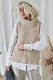 BYPIAS VESTIE KNITTED TRUI , TAUPE