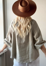 BYPIAS , ANALISE LINNEN BLOUSE NATUREL