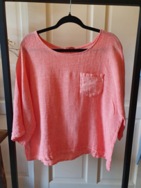 Shirt Tina Linnen/Katoen Coral