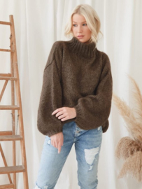 BYPIAS HEART AND SOUL MOHAIR JUMPER, ESPRESSO/BROWN