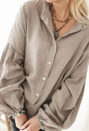 BYPIAS CHALKY BLOUSE TAUPE