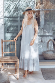 BYPIAS BOHEMIANA MISS YOU NOW MAXI DRESS, GREY