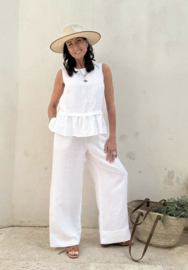 BYPIAS, MALLORCA PELLAVA BROEK WIT