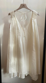 Même Road Dress with smocked shoulders off white M2186A