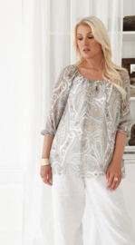 BYPIAS BOHEMIANA PAISLEY SILK SHIRT, WHITE