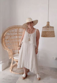 BOHIEMIANA. AMANDINE LINNEN DRESS SAND