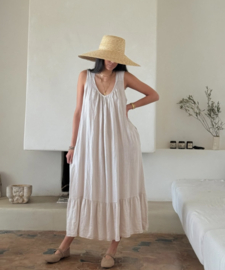 BYPIAS , BOHEMIANA LINNEN JURK EVANNA SAND