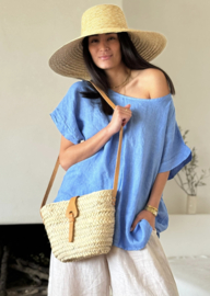 BYPIAS, BOHEMIANA  DALTON LINNEN BLOUSE HEAVENLY BLUE