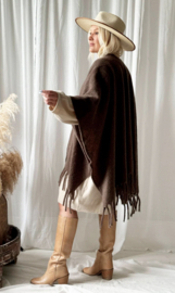 BYPIAS , BOHEMIANA  WARM UP PONCHO TAUPE