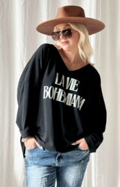 BYPIAS , BOHEMIANA  LA VIE SHIRT ZWART