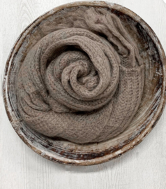 BYPIAS BOHEMIANA MUFFY MOHAIR SCARF, TAUPE