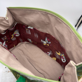 Green jungle XL zipper project bag