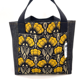 Black Denim Art Nouveau tote