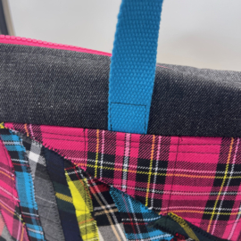 Tartan -  XL zipper project bag