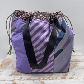 Purple neck tie project bag