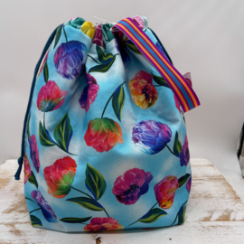 Blue Flowers project bag