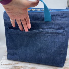 Jeans XL zipper project bag