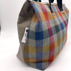 Grey Tweed XL zipper project bag