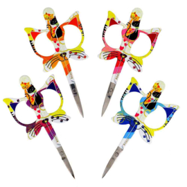 Fantasy embroidery scissors cats