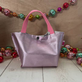 1 project tasje Pink Metallic leer