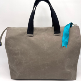 Grey Tweed XL zipper project bag