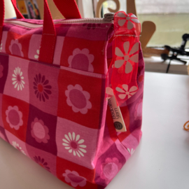 Retro roze L zipper project bag