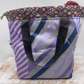 Purple neck tie project bag