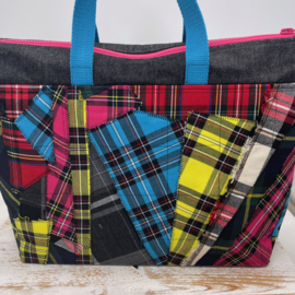 Tartan -  XL zipper project bag