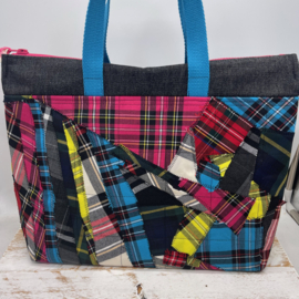 Tartan -  XL zipper project bag