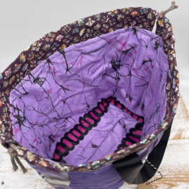 Purple neck tie project bag