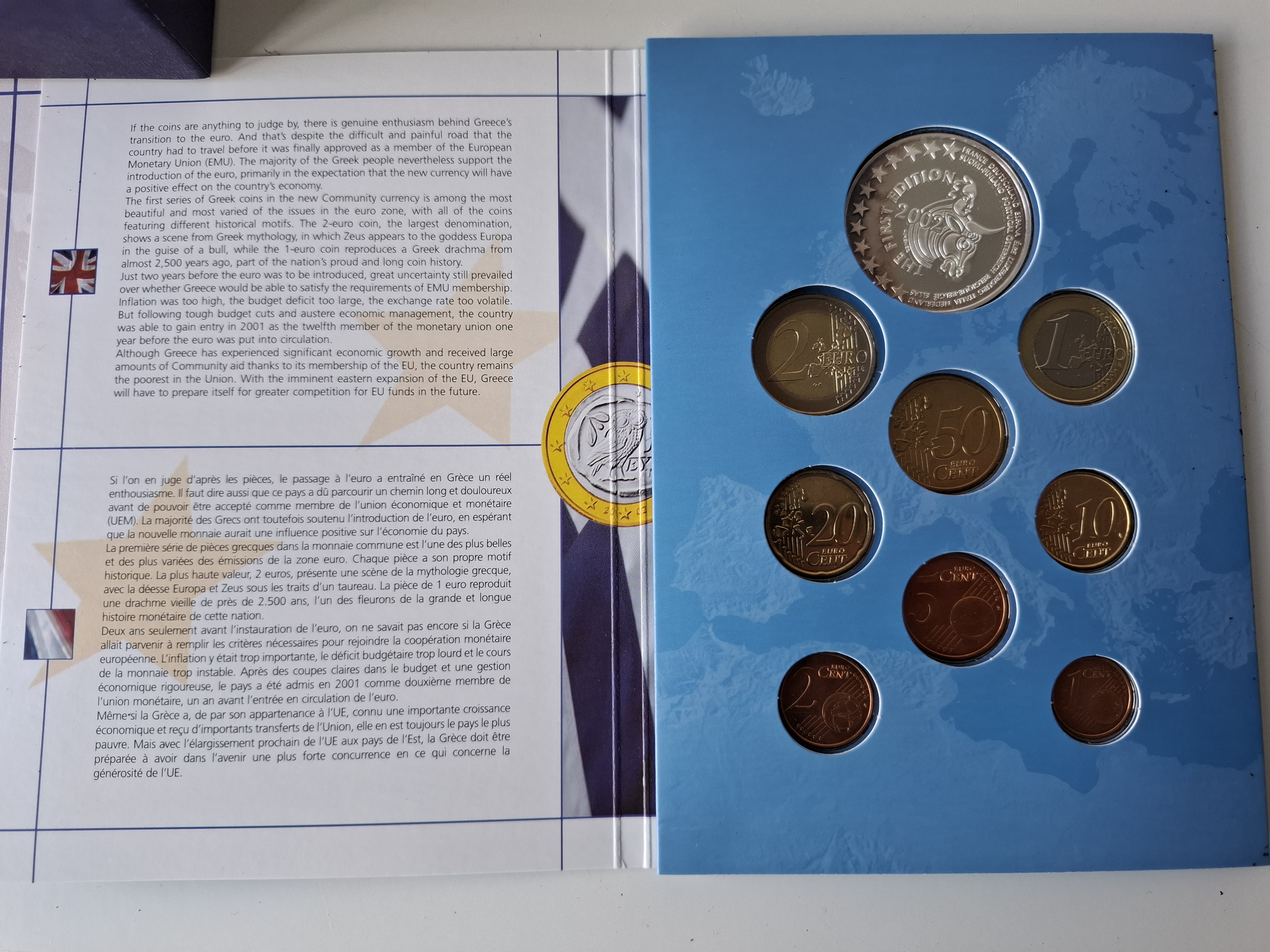 Muntenset met certificaat van de 1e twaalf Eurolanden