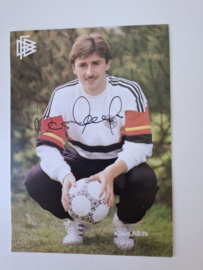 ansichtkaart Klaus Allofs  met handtekening