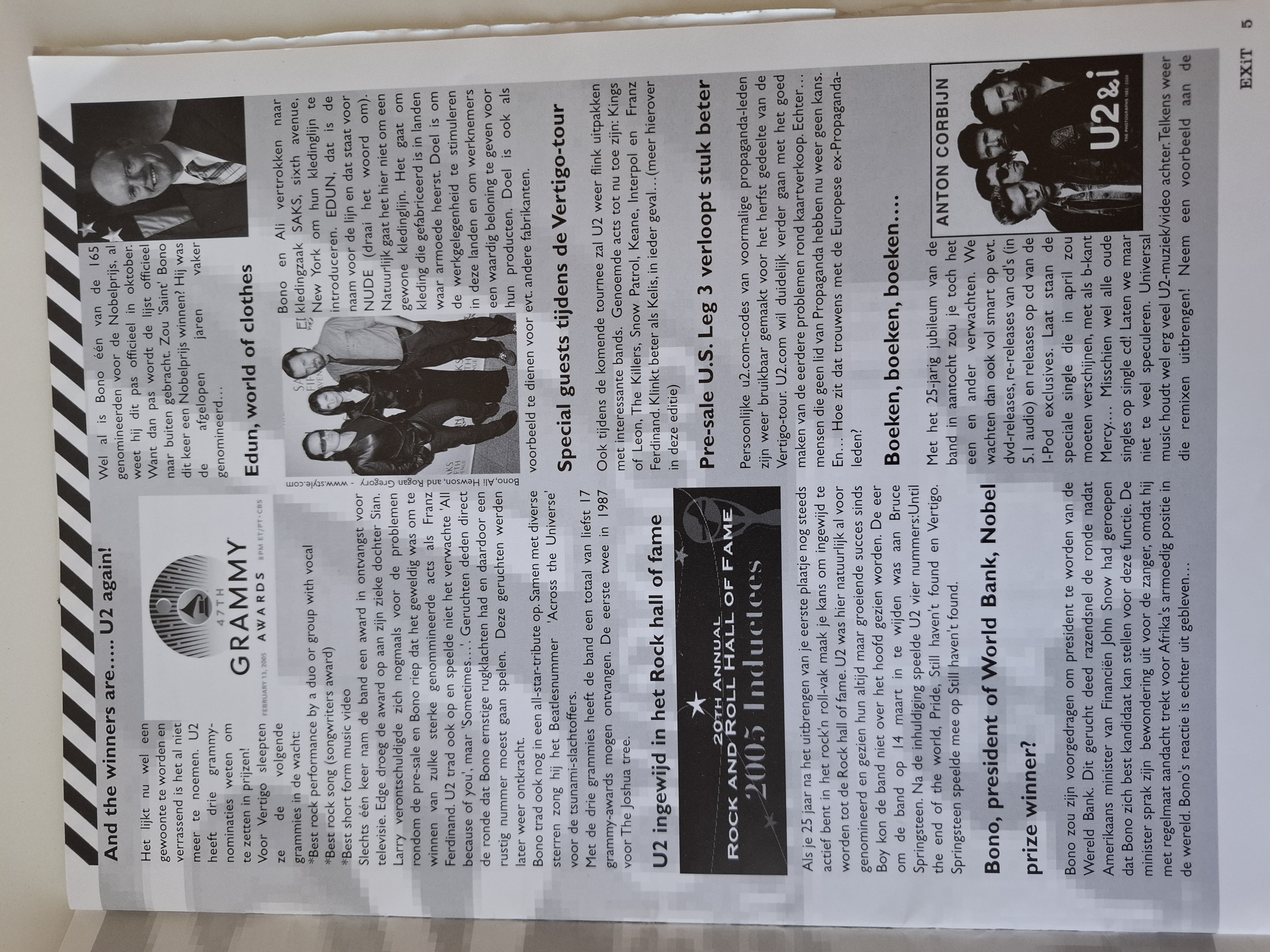 EXIT Tijdschrift fanclub U2
