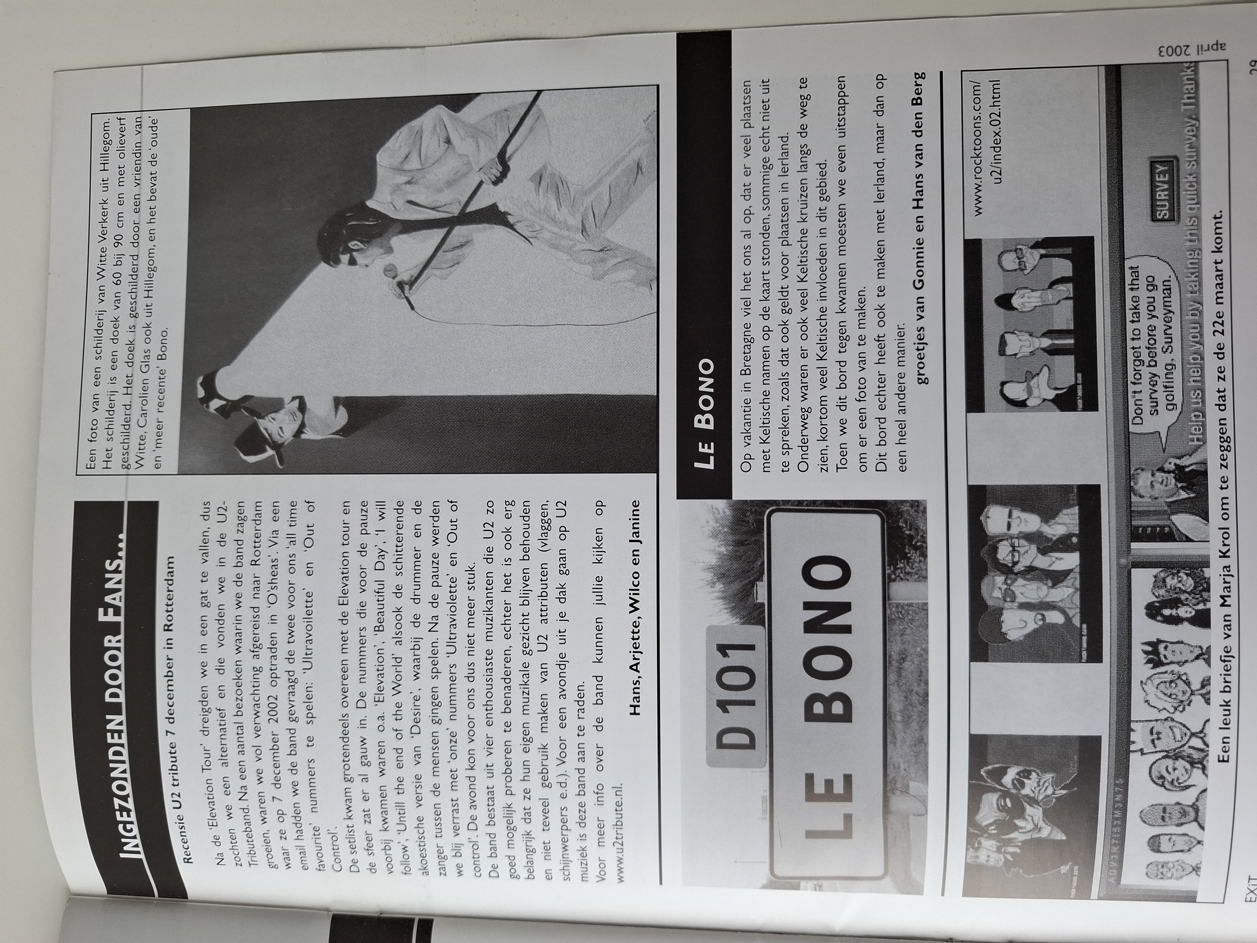 EXIT Tijdschrift fanclub U2