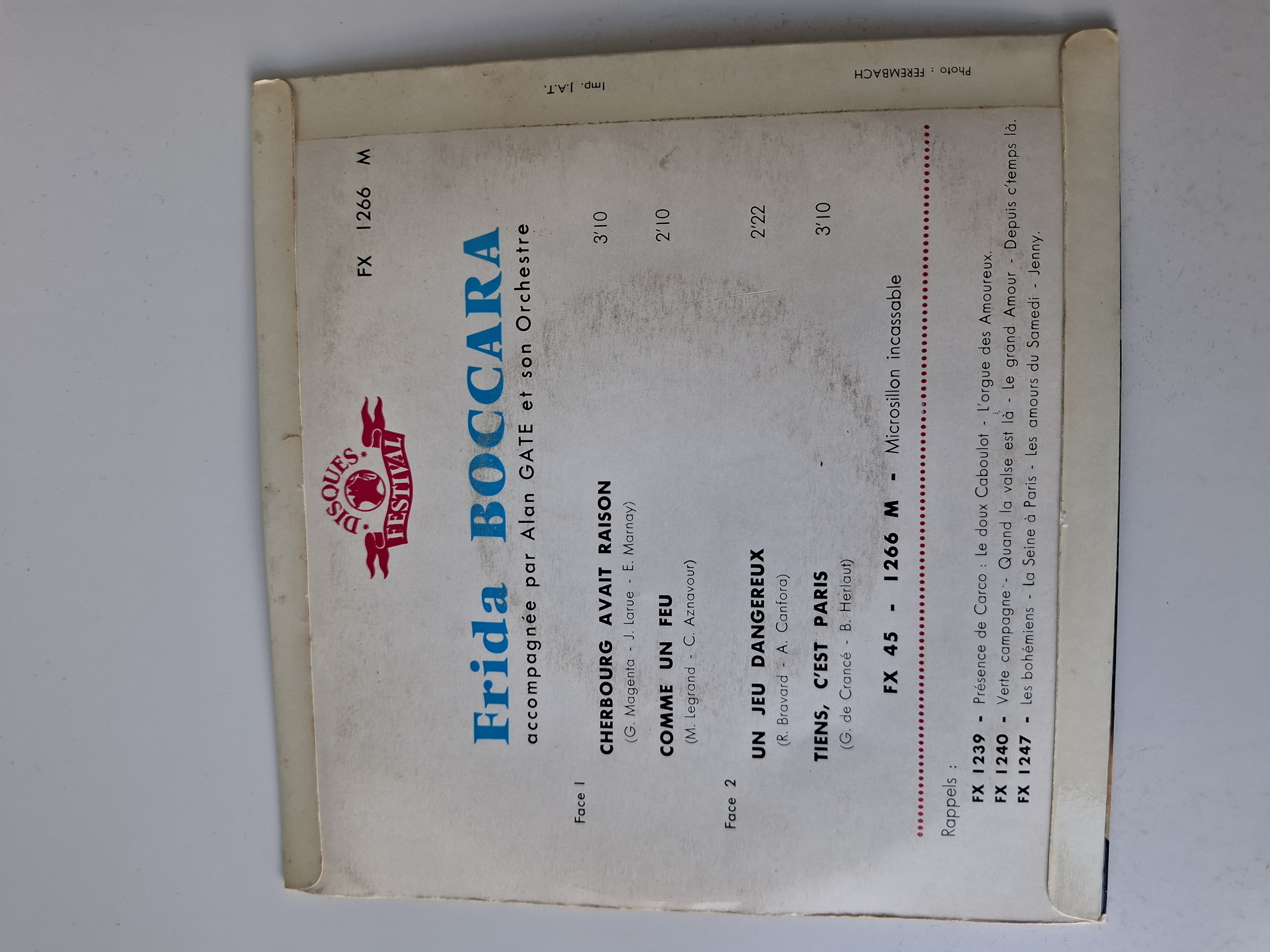 Frida Boccara - Cherbourg avait raison
