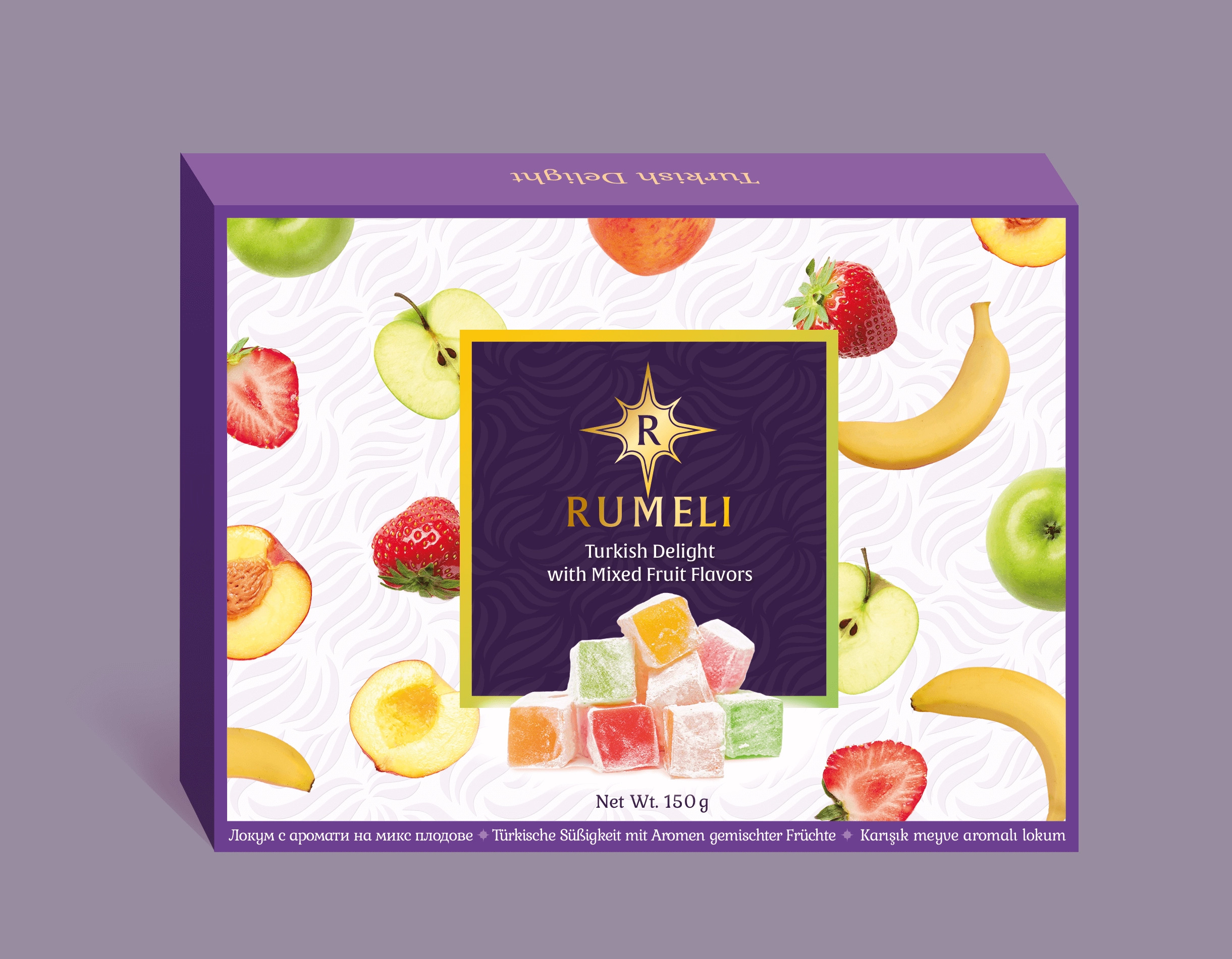 Rahat Lokum with mixed fruit flavor 150g.