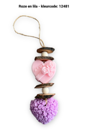 Zeepketting met 2 hartjes type I.