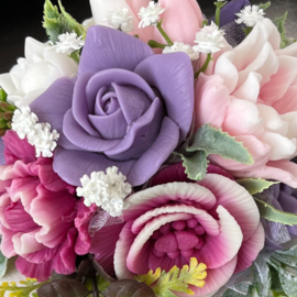 Pastel magenta, pastel paars, roze en wit - kleurcode: 751