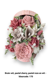 Zeepbloemen in middelgrote ronde doos