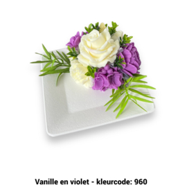 Zeepbloemen op vierkante schaal (met minder bloemen)