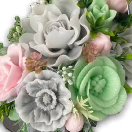 Grijs, groen en roze - kleurcode: 451